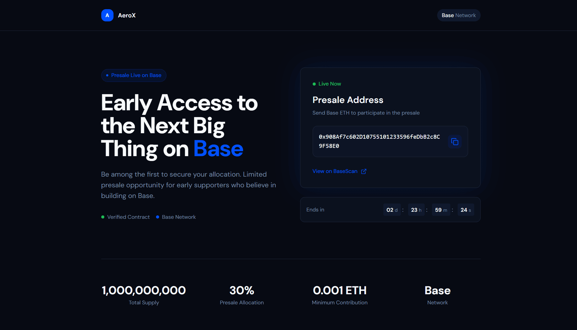 AeroX Presale
